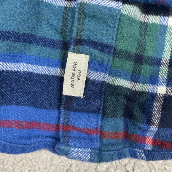American Eagle Flannel Shirt Mens Small Plaid Pockets Blue Outdoors Casual - Picture 8 of 14